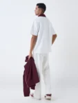 Studiofit White Relaxed-Fit Polo T-Shirt