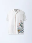ETA White Embroidered Resort-Fit Cotton Shirt